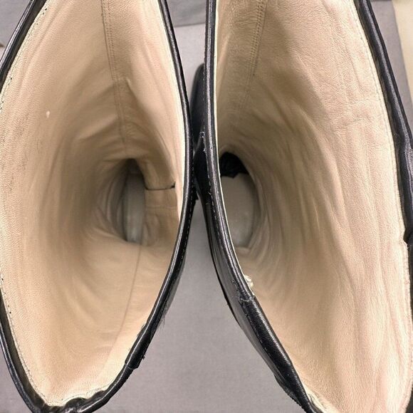 Faconnable Womens Size 9 (B) Riding Boots Black Leather Knee High Made in Italy - Picture 6 of 8